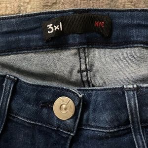 3x1 skinny jeans.  denim stretch jeans. Cut out at the knees. Size 29